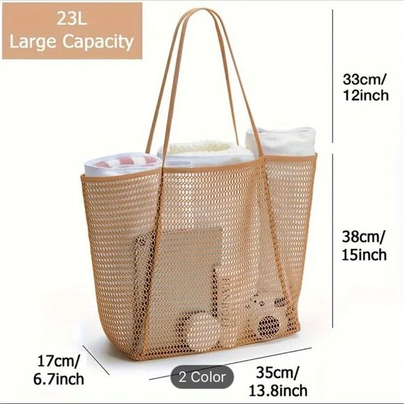 Large mesh beach tote, brand new - Picture 2 of 2